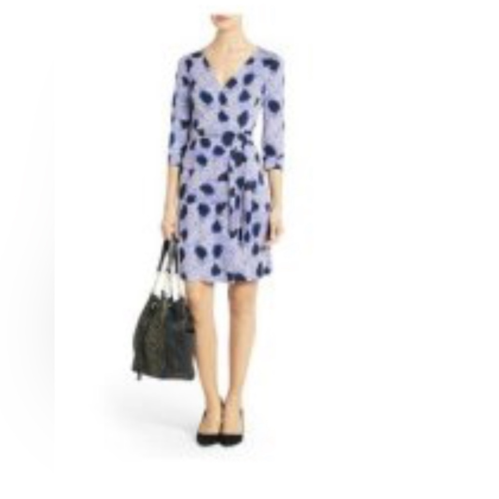 Diane Von Furstenberg DvF | New Julian Wrap Dress - Cheetah Island Blue |Size 14